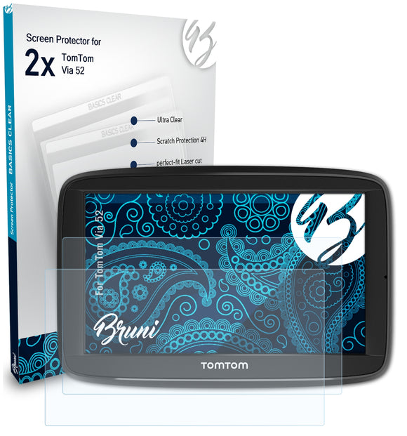 Bruni Basics-Clear Displayschutzfolie für TomTom Via 52