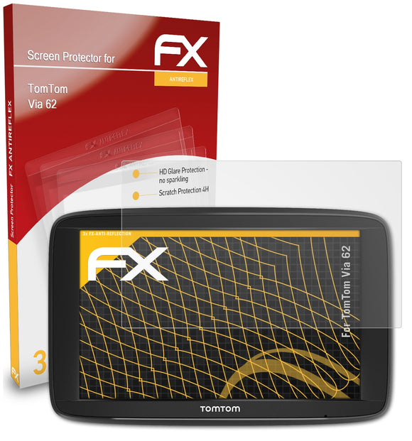 atFoliX FX-Antireflex Displayschutzfolie für TomTom Via 62