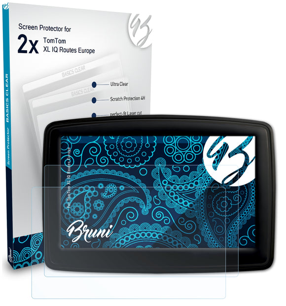 Bruni Basics-Clear Displayschutzfolie für TomTom XL IQ Routes Europe