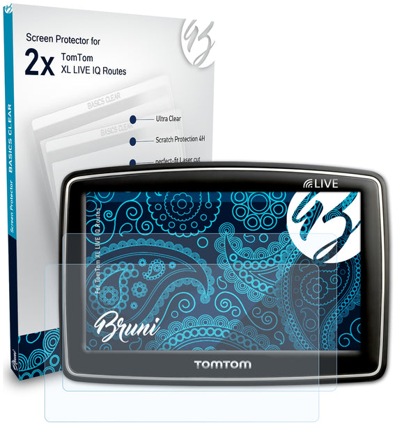Bruni Basics-Clear Displayschutzfolie für TomTom XL LIVE IQ Routes