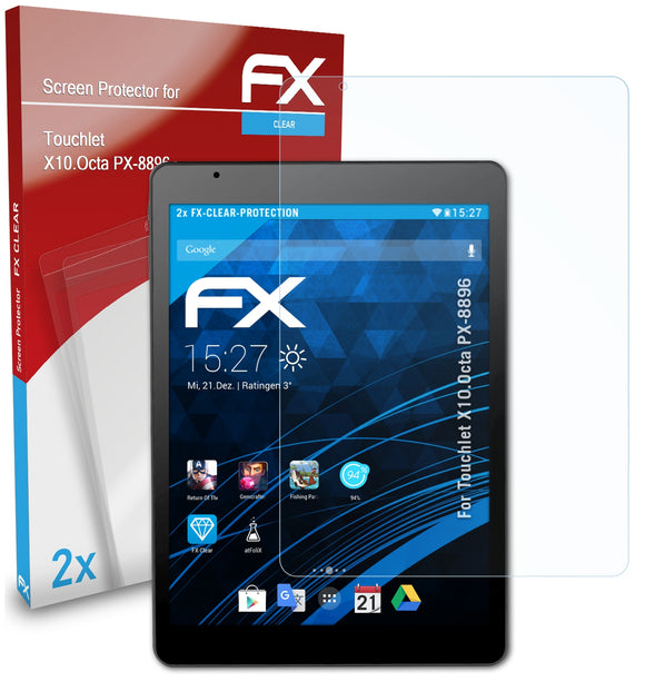 atFoliX FX-Clear Schutzfolie für Touchlet X10.Octa (PX-8896)