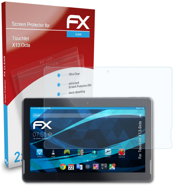 atFoliX FX-Clear Schutzfolie für Touchlet X13.Octa