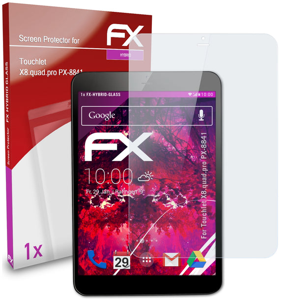 atFoliX FX-Hybrid-Glass Panzerglasfolie für Touchlet X8.quad.pro (PX-8841)