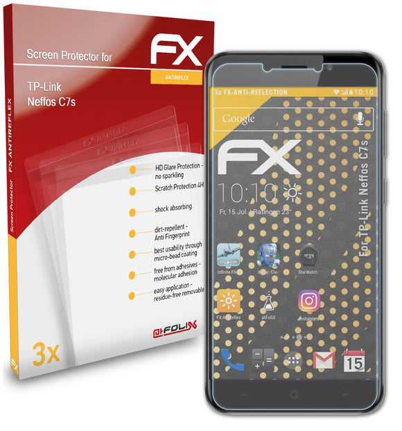 atFoliX FX-Antireflex Displayschutzfolie für TP-Link Neffos C7s