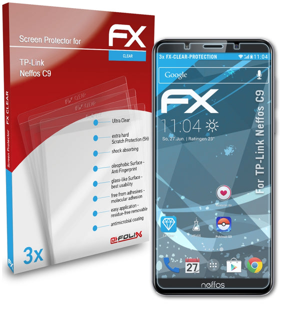atFoliX FX-Clear Schutzfolie für TP-Link Neffos C9