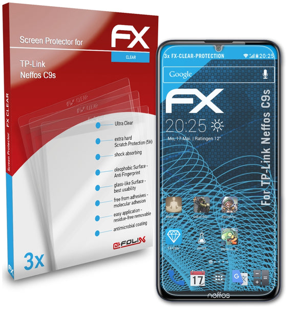 atFoliX FX-Clear Schutzfolie für TP-Link Neffos C9s