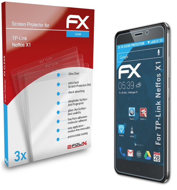 atFoliX FX-Clear Schutzfolie für TP-Link Neffos X1