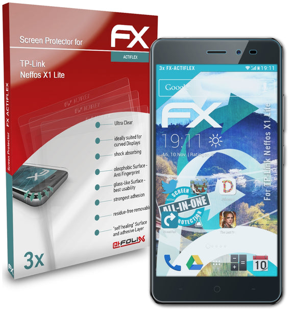 atFoliX FX-ActiFleX Displayschutzfolie für TP-Link Neffos X1 Lite