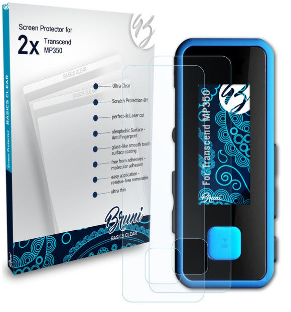 Bruni Basics-Clear Displayschutzfolie für Transcend MP350