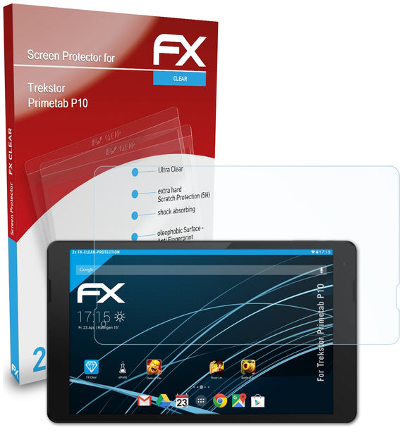atFoliX FX-Clear Schutzfolie für Trekstor Primetab P10