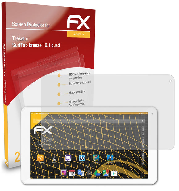 atFoliX FX-Antireflex Displayschutzfolie für Trekstor SurfTab breeze 10.1 quad