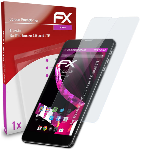 atFoliX FX-Hybrid-Glass Panzerglasfolie für Trekstor SurfTab breeze 7.0 quad LTE
