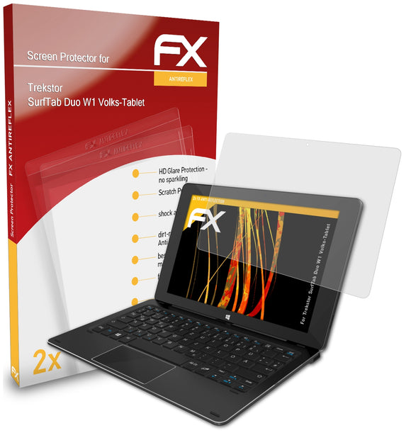 atFoliX FX-Antireflex Displayschutzfolie für Trekstor SurfTab Duo W1 (Volks-Tablet)