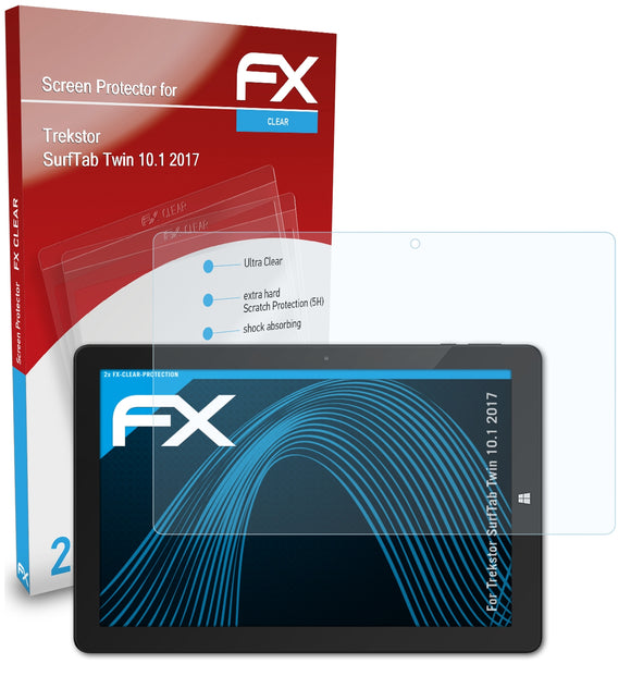 atFoliX FX-Clear Schutzfolie für Trekstor SurfTab Twin 10.1 (2017)