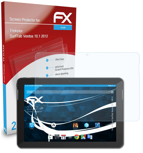 atFoliX FX-Clear Schutzfolie für Trekstor SurfTab Ventos 10.1 (2012)