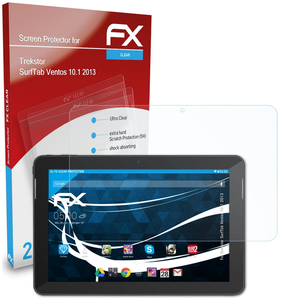 atFoliX FX-Clear Schutzfolie für Trekstor SurfTab Ventos 10.1 (2013)
