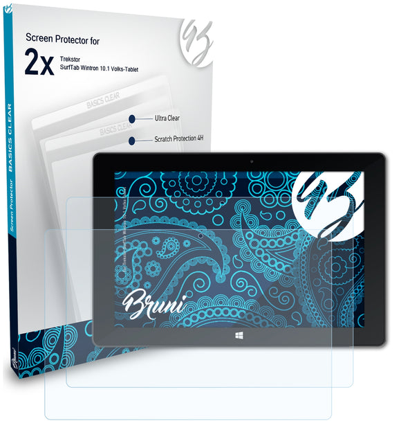 Bruni Basics-Clear Displayschutzfolie für Trekstor SurfTab Wintron 10.1 (Volks-Tablet)