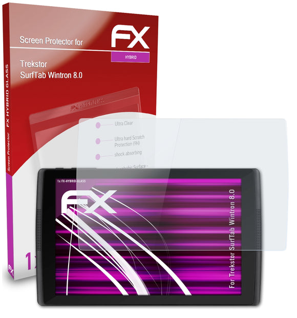 atFoliX FX-Hybrid-Glass Panzerglasfolie für Trekstor SurfTab Wintron 8.0