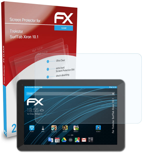 atFoliX FX-Clear Schutzfolie für Trekstor SurfTab Xiron 10.1
