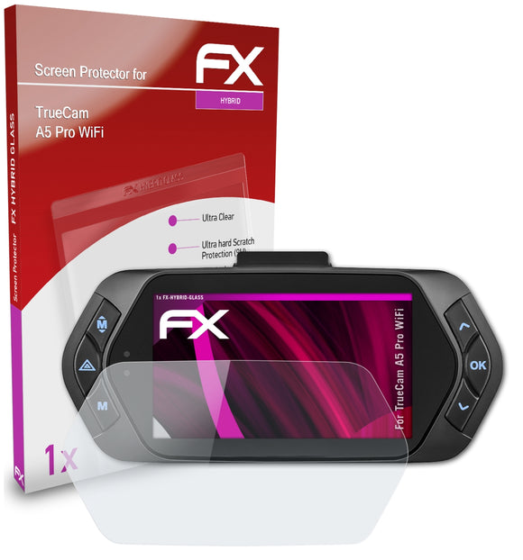 atFoliX FX-Hybrid-Glass Panzerglasfolie für TrueCam A5 Pro WiFi