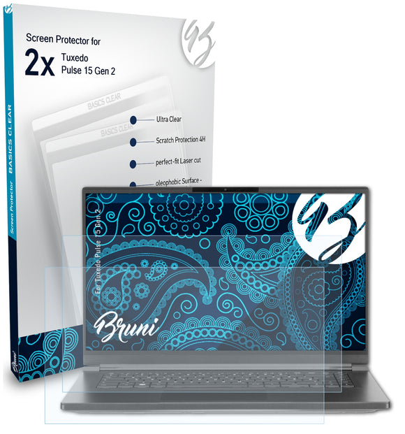 Bruni Basics-Clear Displayschutzfolie für Tuxedo Pulse 15 (Gen 2)