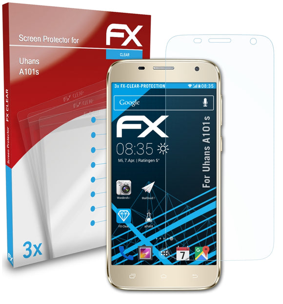 atFoliX FX-Clear Schutzfolie für Uhans A101s