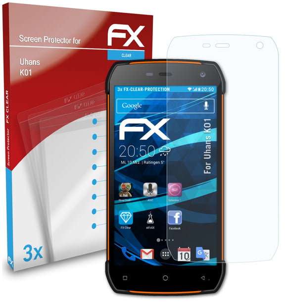 atFoliX FX-Clear Schutzfolie für Uhans K01