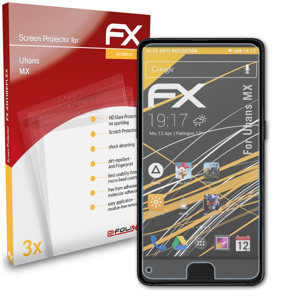atFoliX FX-Antireflex Displayschutzfolie für Uhans MX