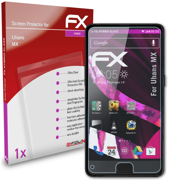 atFoliX FX-Hybrid-Glass Panzerglasfolie für Uhans MX