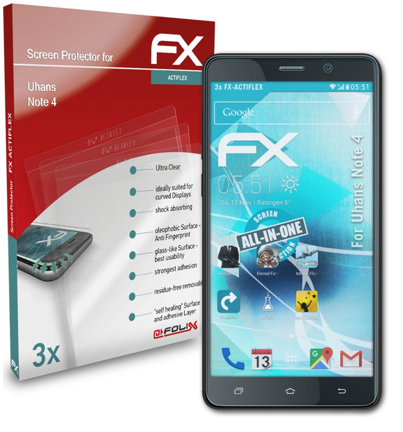 atFoliX FX-ActiFleX Displayschutzfolie für Uhans Note 4