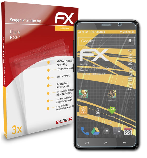atFoliX FX-Antireflex Displayschutzfolie für Uhans Note 4