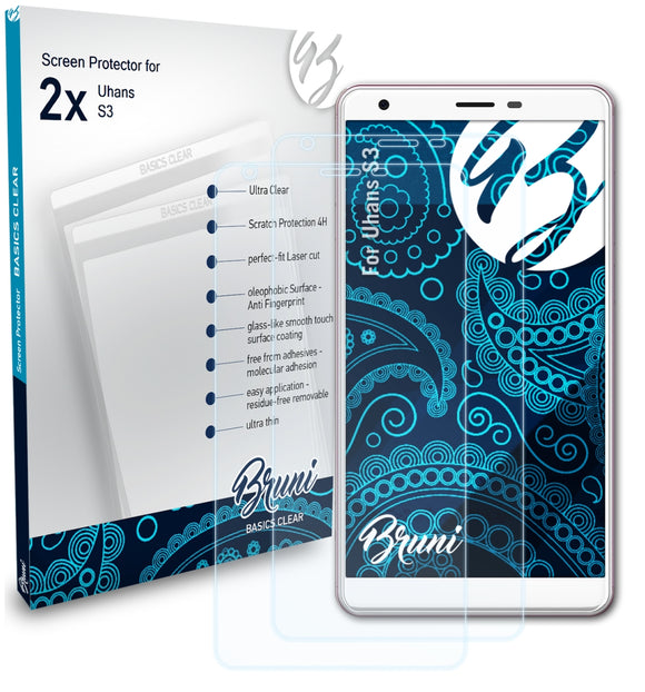 Bruni Basics-Clear Displayschutzfolie für Uhans S3