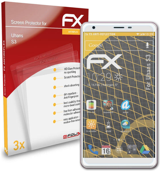 atFoliX FX-Antireflex Displayschutzfolie für Uhans S3
