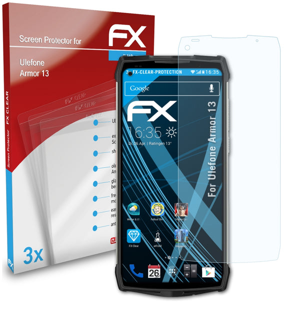 atFoliX FX-Clear Schutzfolie für Ulefone Armor 13