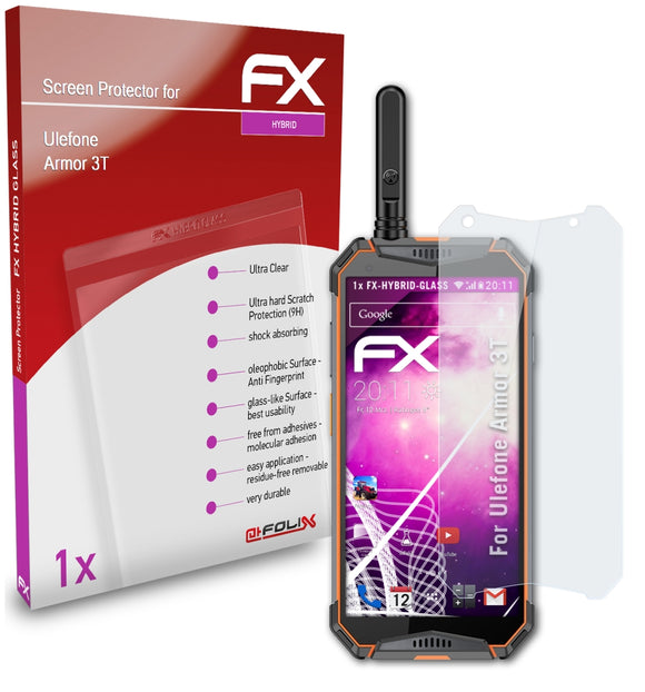 atFoliX FX-Hybrid-Glass Panzerglasfolie für Ulefone Armor 3T