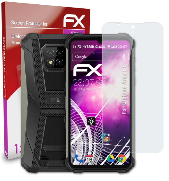 atFoliX FX-Hybrid-Glass Panzerglasfolie für Ulefone Armor 8