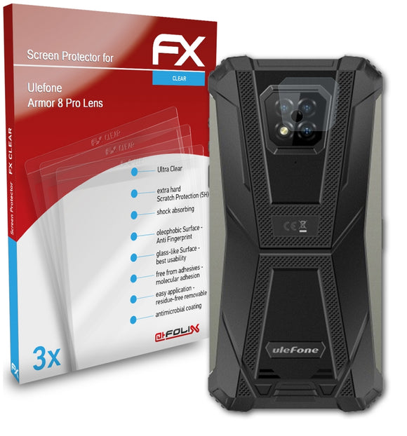 atFoliX FX-Clear Schutzfolie für Ulefone Armor 8 Pro Lens