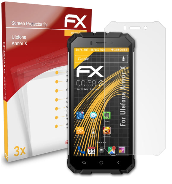 atFoliX FX-Antireflex Displayschutzfolie für Ulefone Armor X