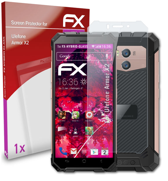 atFoliX FX-Hybrid-Glass Panzerglasfolie für Ulefone Armor X2