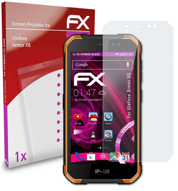 atFoliX FX-Hybrid-Glass Panzerglasfolie für Ulefone Armor X6