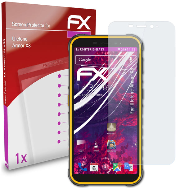 atFoliX FX-Hybrid-Glass Panzerglasfolie für Ulefone Armor X8