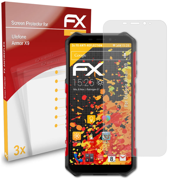atFoliX FX-Antireflex Displayschutzfolie für Ulefone Armor X9