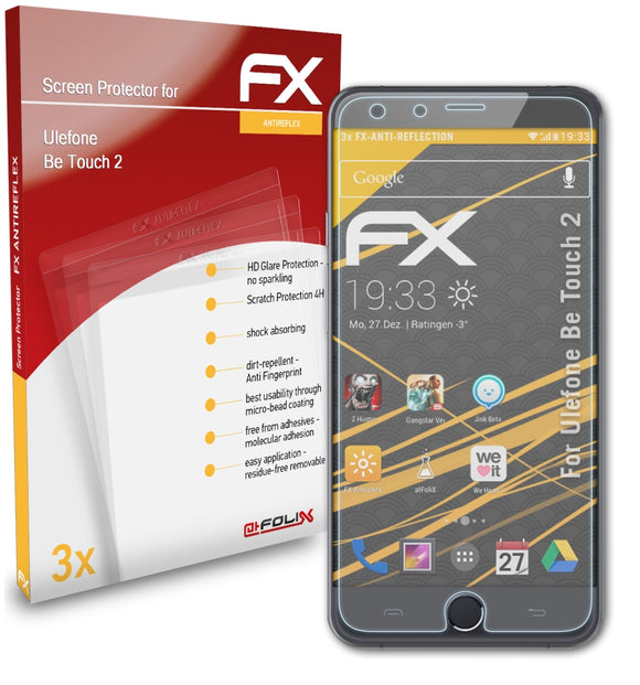atFoliX FX-Antireflex Displayschutzfolie für Ulefone Be Touch 2