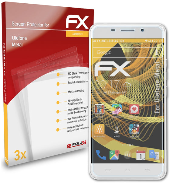 atFoliX FX-Antireflex Displayschutzfolie für Ulefone Metal