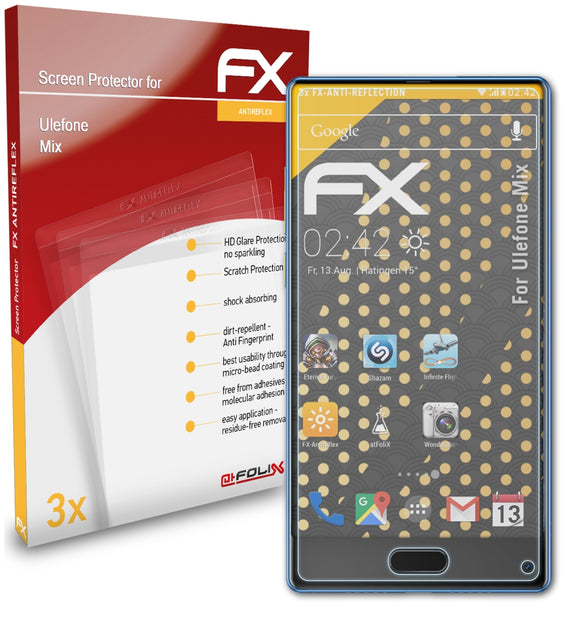 atFoliX FX-Antireflex Displayschutzfolie für Ulefone Mix