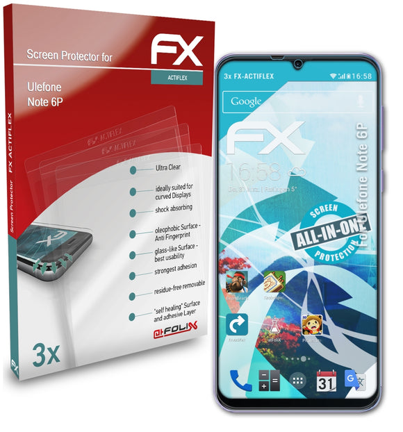 atFoliX FX-ActiFleX Displayschutzfolie für Ulefone Note 6P