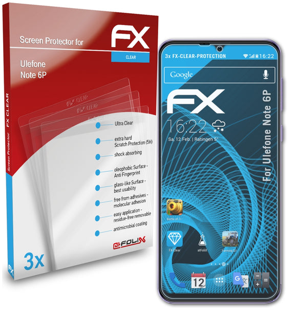 atFoliX FX-Clear Schutzfolie für Ulefone Note 6P
