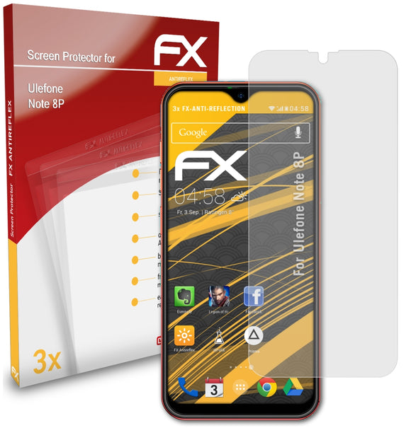 atFoliX FX-Antireflex Displayschutzfolie für Ulefone Note 8P