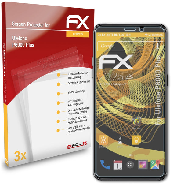 atFoliX FX-Antireflex Displayschutzfolie für Ulefone P6000 Plus