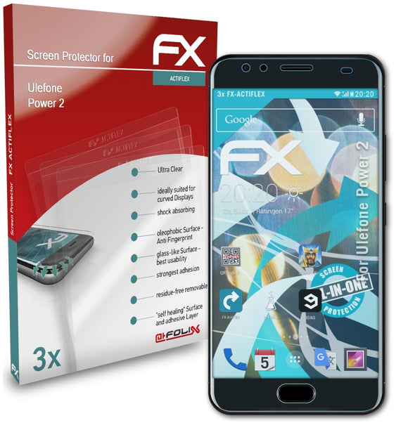 atFoliX FX-ActiFleX Displayschutzfolie für Ulefone Power 2